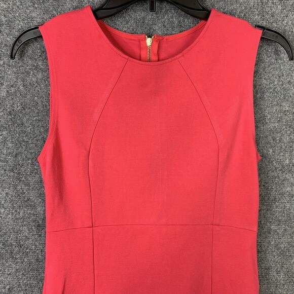 Unbranded Sheath Dress Women XS Sleeveless Stretch Coral Exposed Back Zipper - Picture 3 of 6